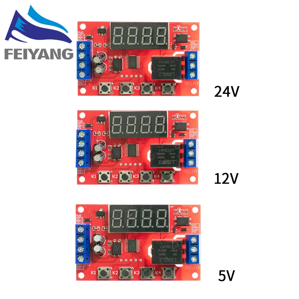 Релейный модуль с регулируемой задержкой времени 5 В 12 24 10 А светодиодный