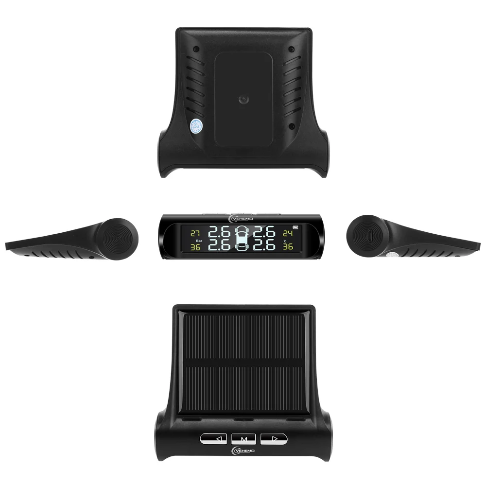 Система контроля давления в шинах VEHEMO Solar TPMS внешний датчик цифровой дисплей |