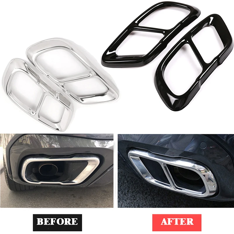 

2 шт. глянцевый черный хромированный серебристый для BMW X5 G05 X7 G07 2019 модель из нержавеющей стали автомобильная выхлопная труба крышка отделка ...