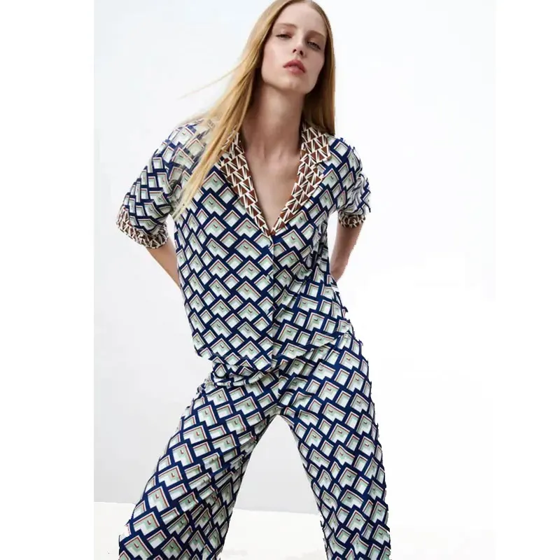 

Комплект длинных брюк Nlzgmsj Za, коллекция 2021 года, укороченные женские брюки с широкими штанинами, комплект винтажной одежды из двух предметов...