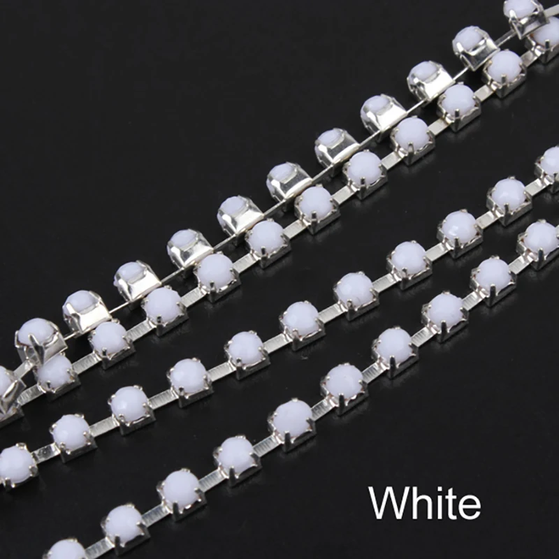 Новинка серебряная цепочка для чашек акриловые стразы цепь SS12 (3 мм) 15 цветов 3