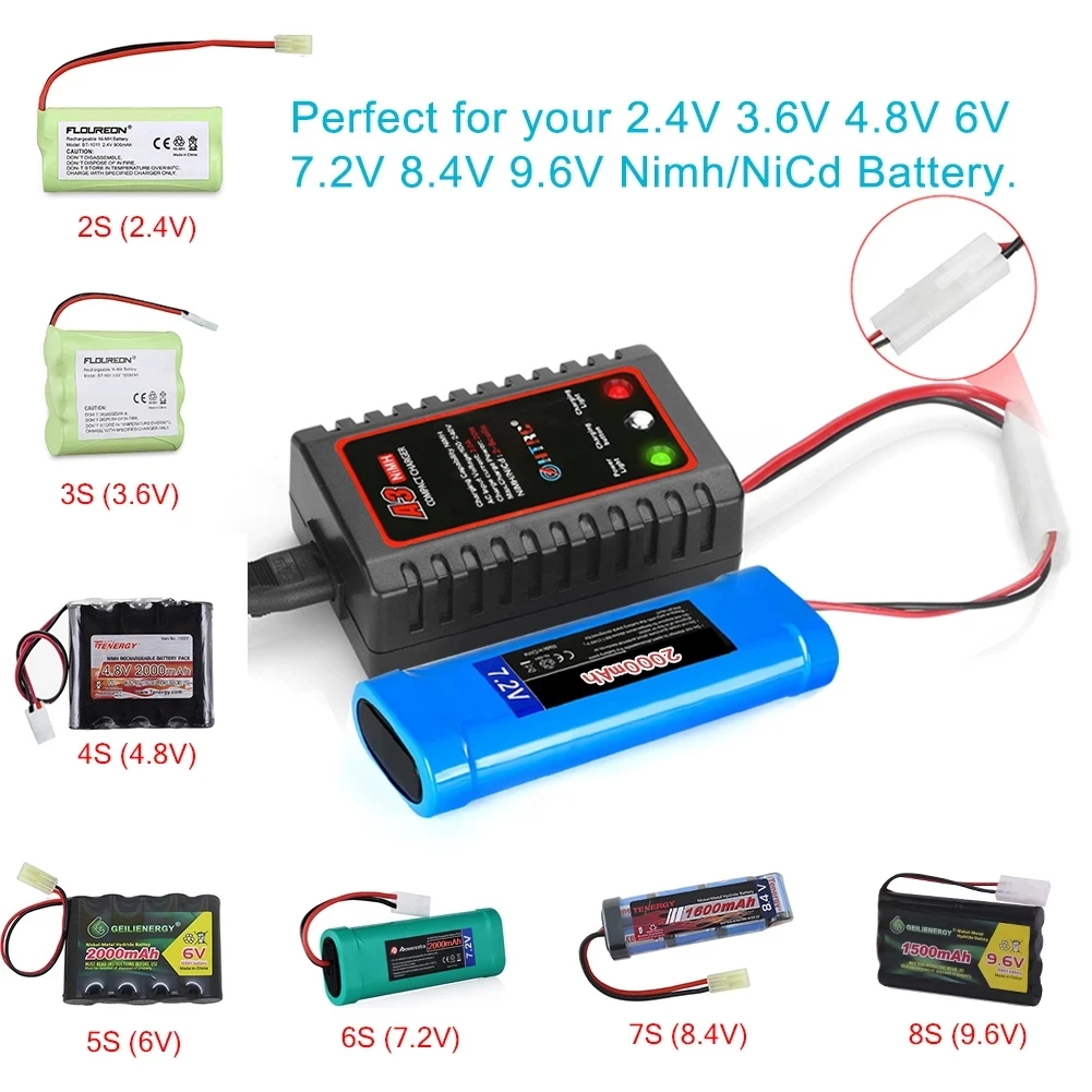 HTRC A3 20W Compact Charger with Tamiya Plug RC for Car Boat 2-8s NiMH Nicd Battery | Электроника