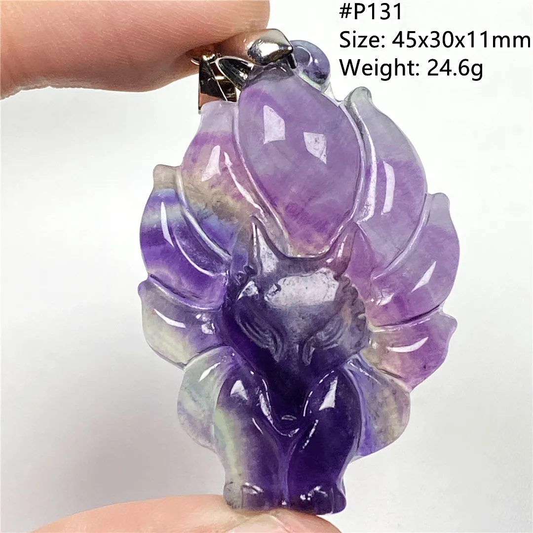 

Natural Rainbow Fluorite Quartz Fox Crafted Pendant Jewelry For Women Lady Men Birthday Gift Crystal Beads Beauty Gemstone AAAAA