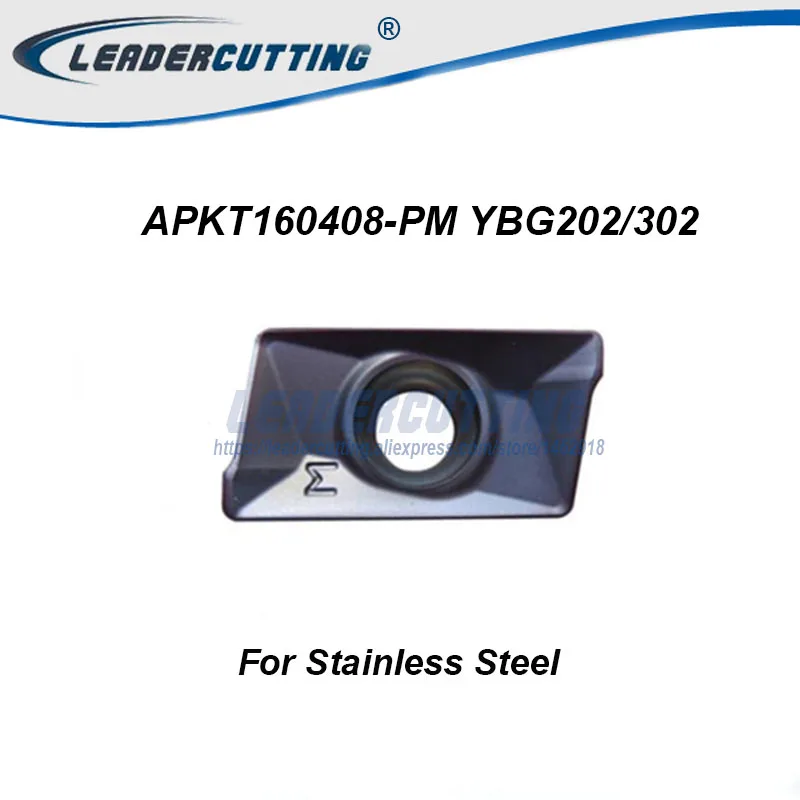APKT160408-PM YBG202 YBG302 * 10 шт фрезерные вставки режущее лезвие для держателя BAP400R режущие