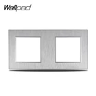 Wallpad S6 DIY двойная Серебряная панель из матового поликарбоната, пластиковая для настенного выключателя, розетка, имитирующая алюминиевую пластину, свободная комбинация, 172*86 мм