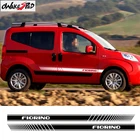 Наклейки в полоску для боковой юбки автомобиля, 2 шт., спортивный Стайлинг, дверные Декоративные наклейки для Fiat Fiorino, аксессуары для кузова автомобиля, виниловые наклейки