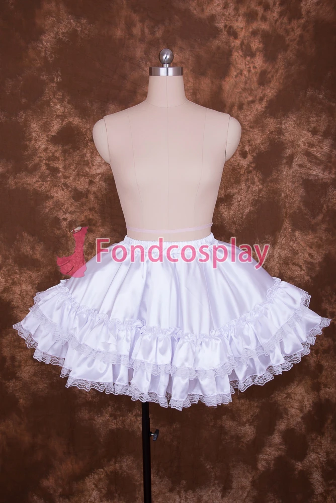 

Сексуальная одежда для взрослых fondcosplay, яркая, короткая, белая атласная подъюбник, аксессуары, сделано по индивидуальному заказу [Q001]