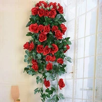 2pcs artificial flower rattan fake flower wall hanging roses home decor accessories wedding decorative flowers wreath