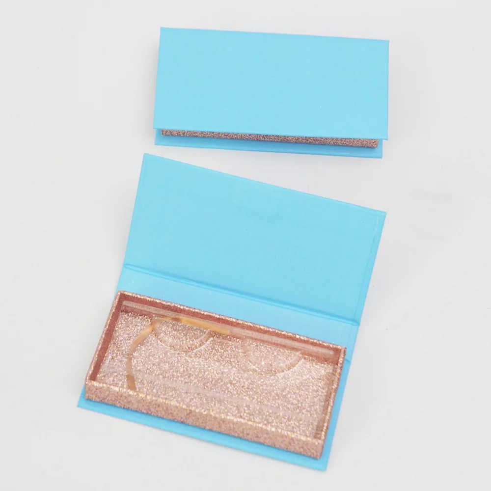 

Wholesale False Eyelash Packaging Blue Rose Gold Box Lash Boxes Custom Logo Faux Cils Natural Mink Eyelashes Bulk Cases Supplies