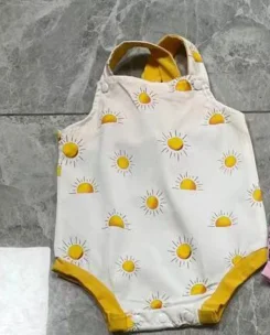 

Newborn Summer Sleeveless Romper, Toddler Sun/Rainbow/Shark Print Boat Neck Playsuit