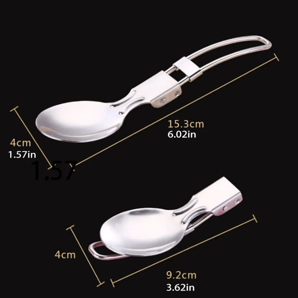 

Stainless Steel Folding Spoon Spork with Lightweight Handle Picnic Camping Dinnerware Outdoor Tableware Cookware Dinner set