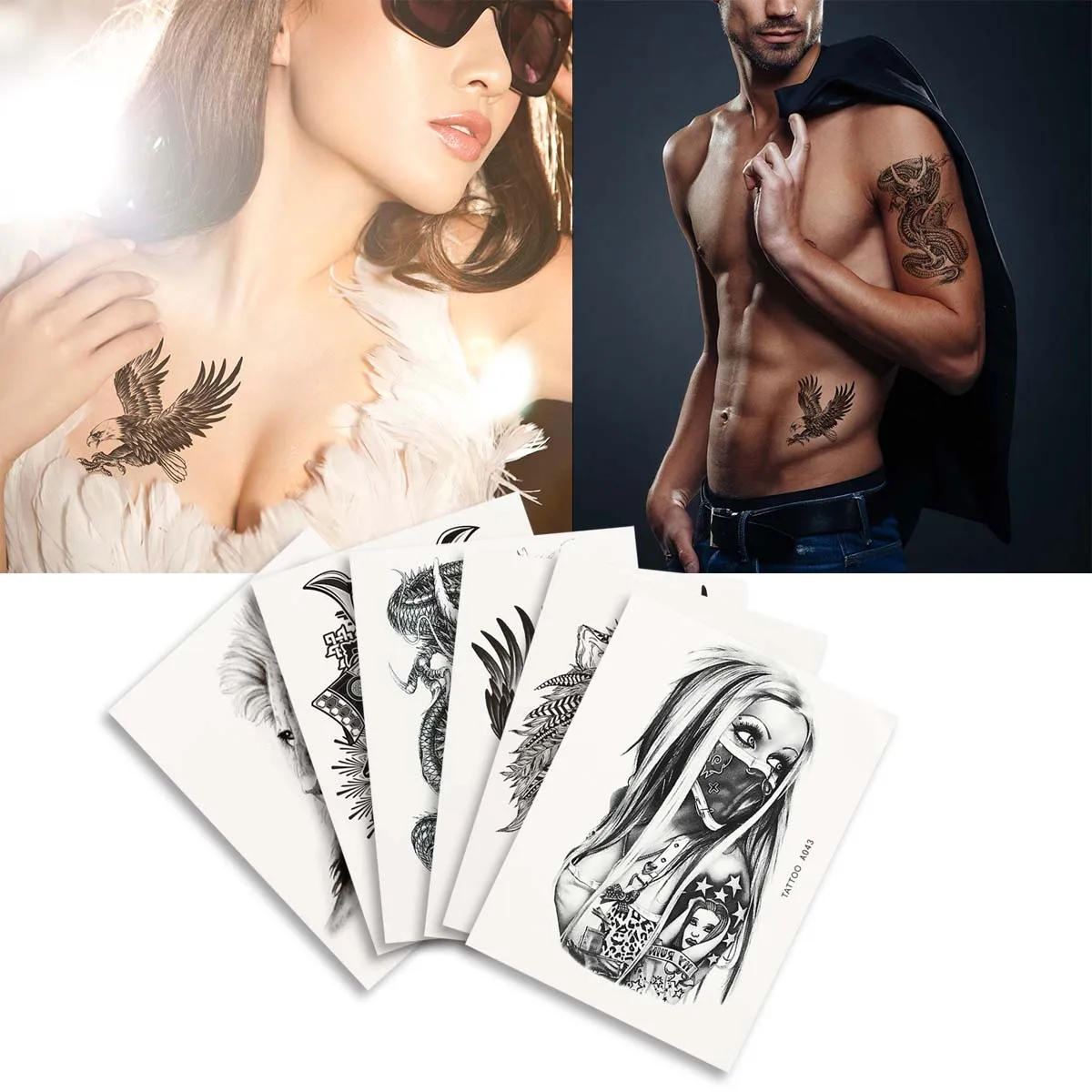 Африка Серенгети Лев временная татуировка Водонепроницаемый флэш пленка для