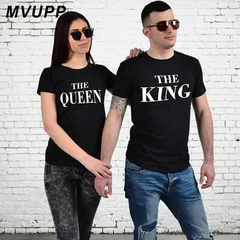 Комплект king queen футболка для жены топики пар из хлопка Новое поступление harajuku