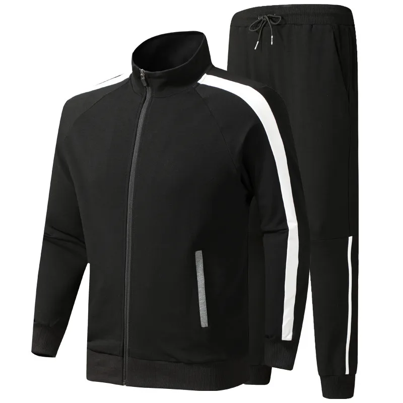 

Мужской спортивный костюм на весну и осень, мужской повседневный спортивный костюм, куртка + брюки, модная спортивная одежда для молодых муж...