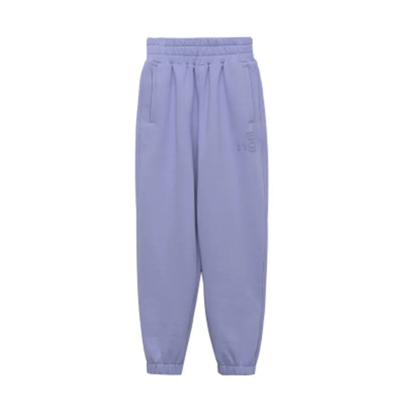 

20 Winter Elastic Waist Fashion Letter Print Bouquet Feet Sports Nine-Point Pants Thin Loose Casual Pants Women Pants A241