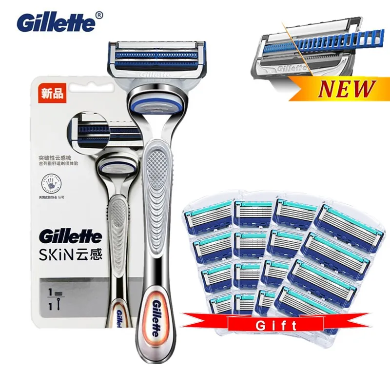 Gillette SkinGuard Чувствительная прямая Безопасная бритва для мужчин лица кассеты Fit Fusion