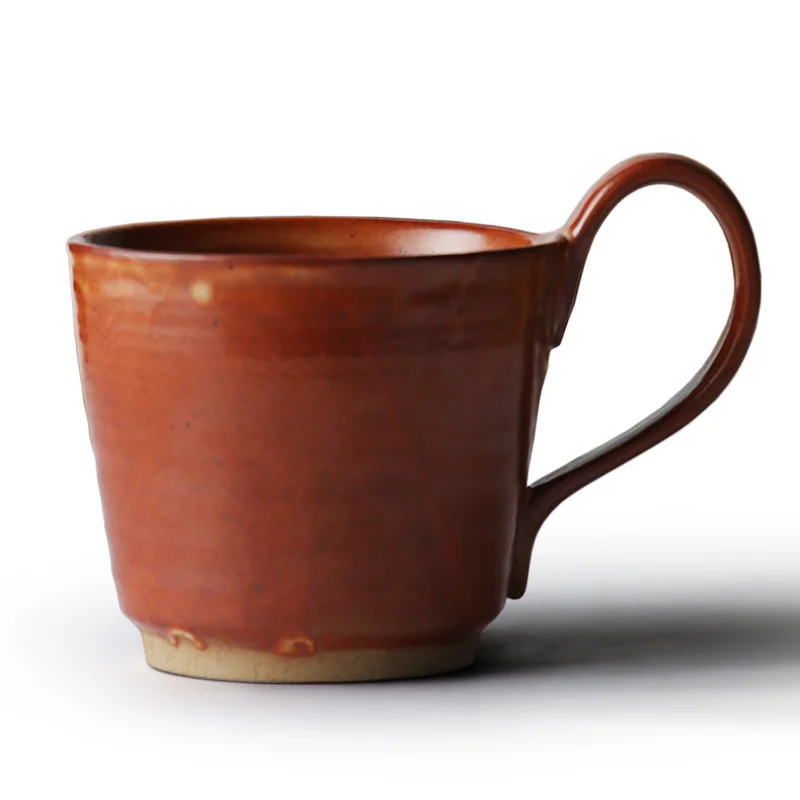 

Handmade Pottery Coffee Cup with Handle Vintage Hand Painted Plain White Coffee Mugs Tazas Writer Work Mug Milk Geek Gift HH50MK