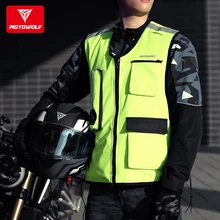 MOTOWOLF Motorcycle inflatable anti-fall airbag suit Protective reflective vest Riding equipment safety vest
