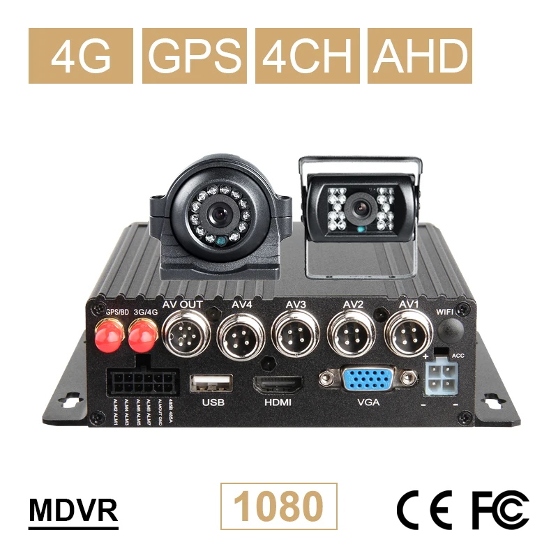 2 шт. металлическая 2.0MP запасная Автомобильная камера с 4 канальным H.264 4G GPS двойной