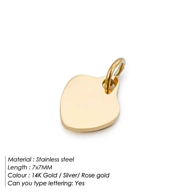 316L Нержавеющая Сталь Пользовательский логотип тег Простой Шарм для ожерелья