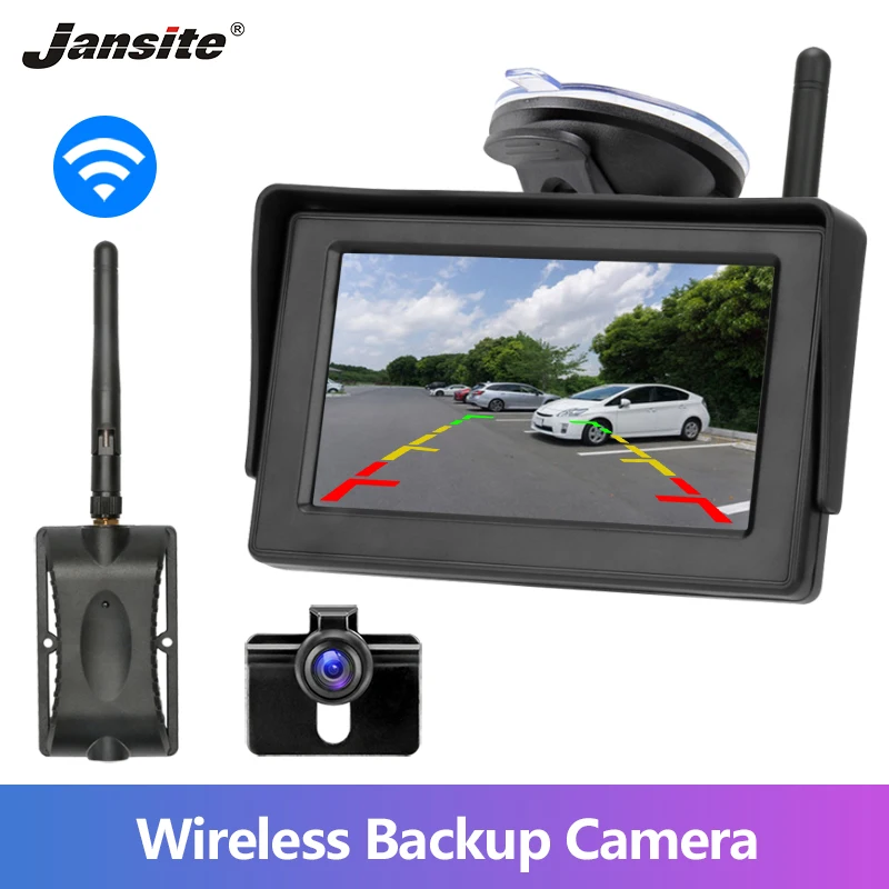 Jansite Беспроводная резервная камера 4,3 дюймов TFT lcd Автомобильный монитор камера заднего вида Беспроводная с монитором камера заднего вида для автомобиля