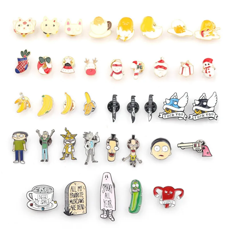 Мультфильм аниме милый кот банан Рождественская брошь &quotСнеговик&quot для женщин