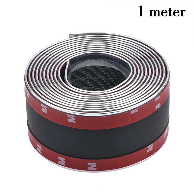 1 м автомобильный бампер полоса из углеродного волокна резиновый порог протектор