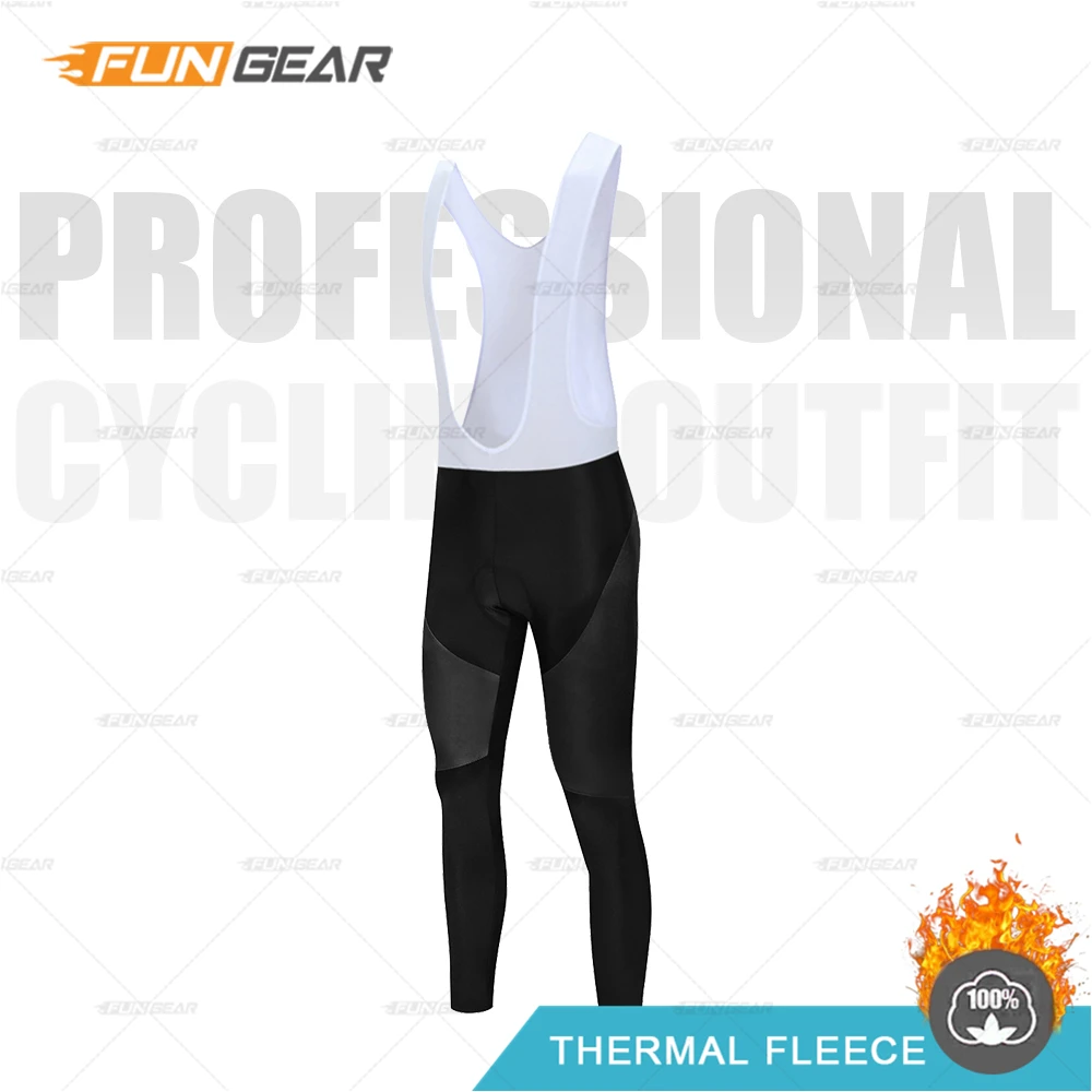 Bib Pants Зимняя мужская велосипедная Джерси с длинным рукавом, комплект, термальная флисовая велосипедная одежда, защита от холода, MTB, сохраняющая тепло, одежда для мужчин, для верховой езды - Цвет: Bib Pants