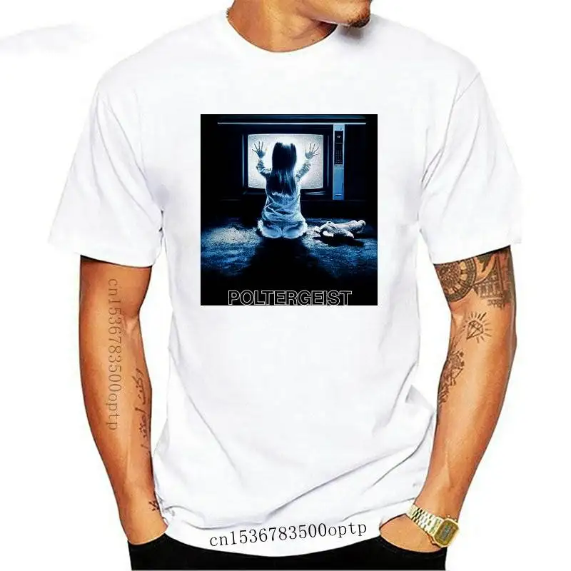 

New Poltergeist TV Screen Horror Movie BBMT504 High Quality Image Unisex Black T-Shirt men t shirt