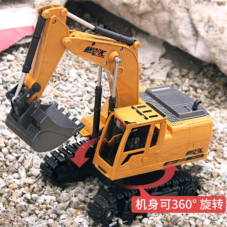 rc truck Children's remote control excavator toy simulation alloy model boy large digging electric Christmas gift | Игрушки и хобби