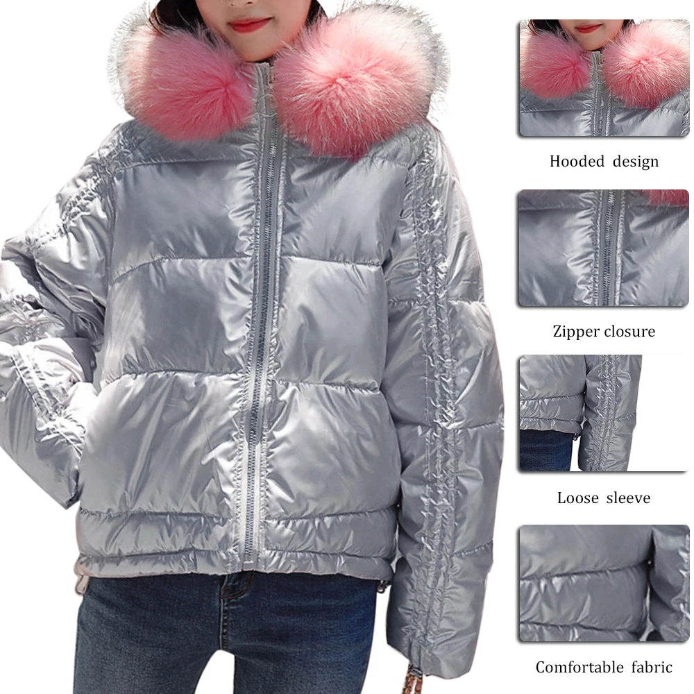 HEFLASHOR женская зимняя парка куртка пальто повседневное с капюшоном одноцветные