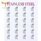 Оптовая продажа, серьги-гвоздики из нержавеющей стали серебристого цвета с изображением животных, кошек, женские серьги для девочек