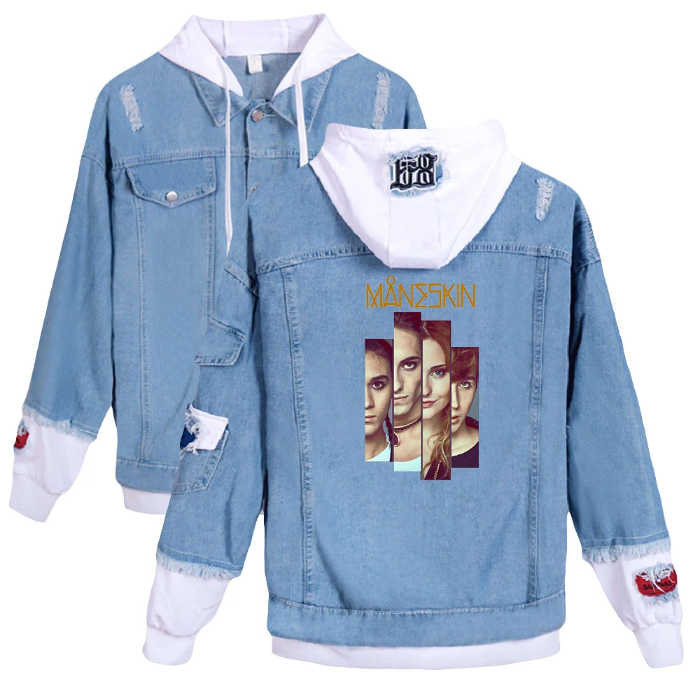 

Creative Heavy Metal Rock Band Maneskin Autumn Winter Holiday Preppy Men/Women Street Clothes Denim HIP HOP Streetwear Pullover
