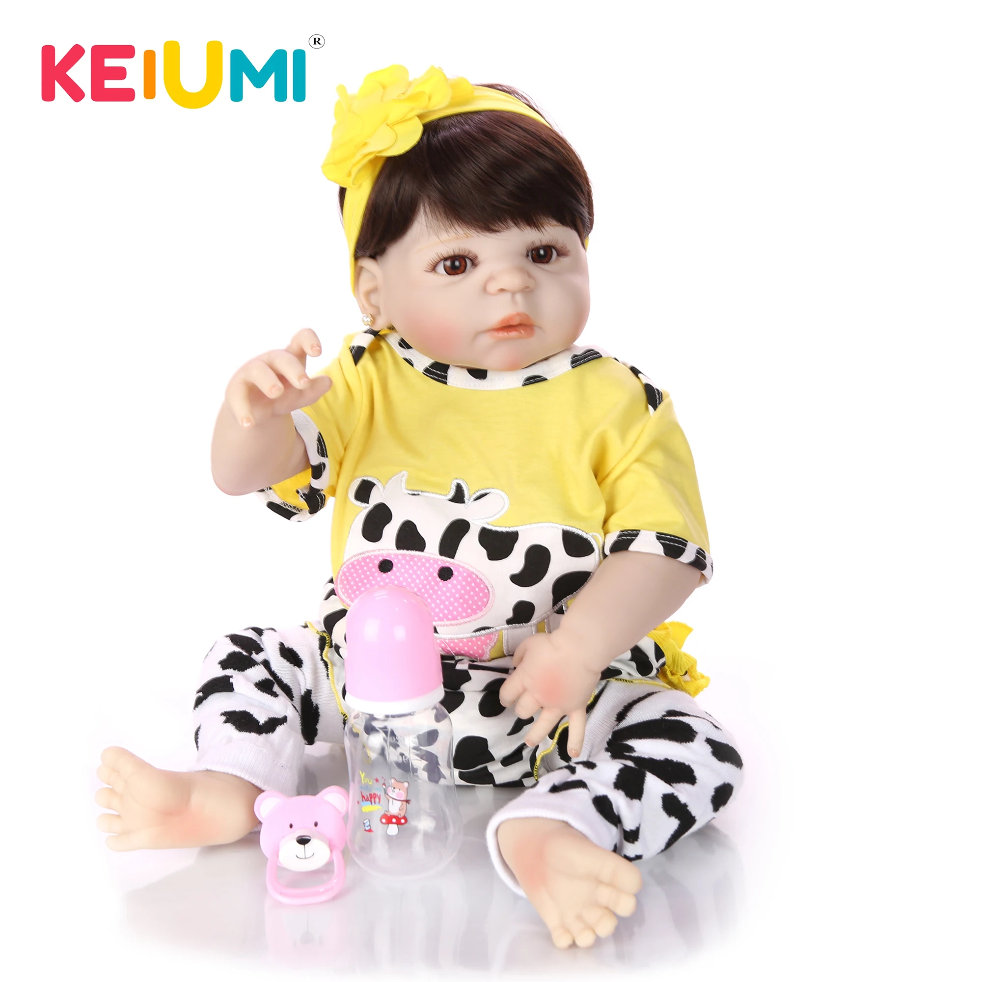 

Кукла реборн силиконовая Реалистичная, полноразмерная кукла-младенец, игрушка для малышей, подарок, 57 см, 23 дюйма