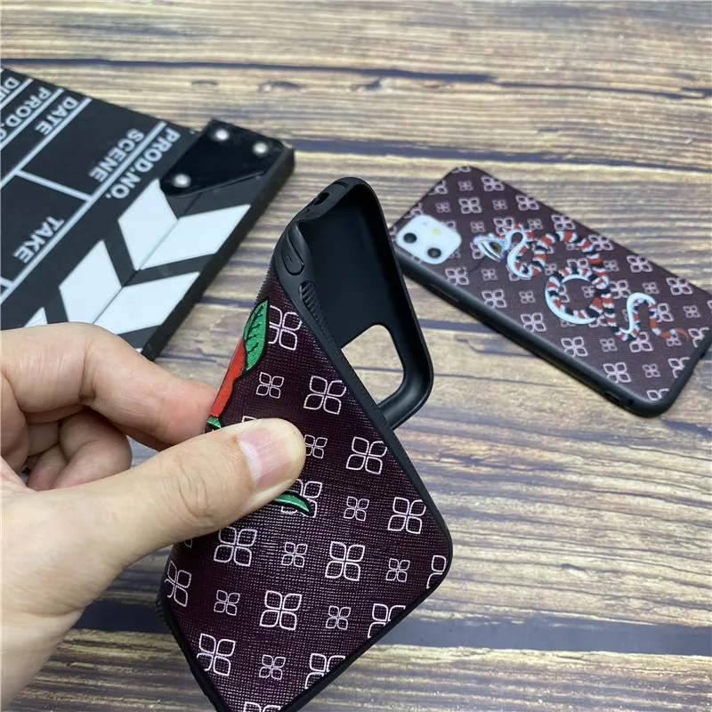Luxury brand GG soft case for iphone 12 mini 11 pro x xs max xr 8 76 6s  plus SE 2 matte silicone phone cover snake coque fundas