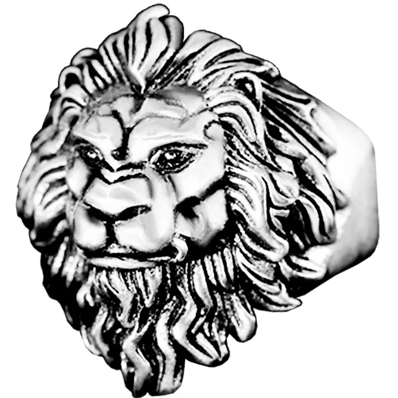 Кольцо в виде головы льва из нержавеющей стали для мужчин стиле хип хоп кольцо на