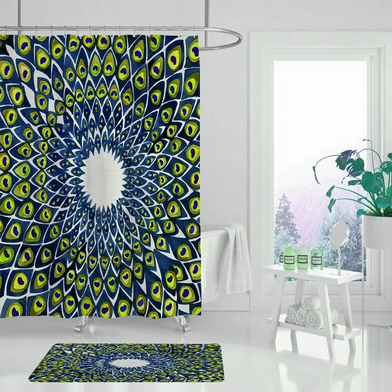 Тропические растения занавеска для душа Водонепроницаемая s ванная комната