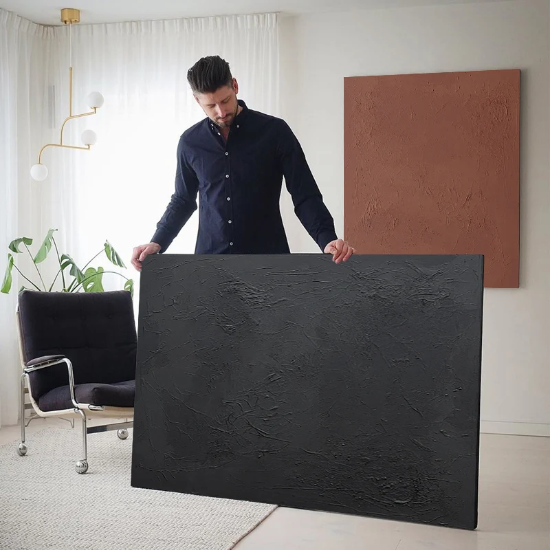

Black Abstract Paintings Canvas Art Minimalist Art 100% Handmade Acrylic Canvas Painting Modern Wall Decor Newest Oil Painting