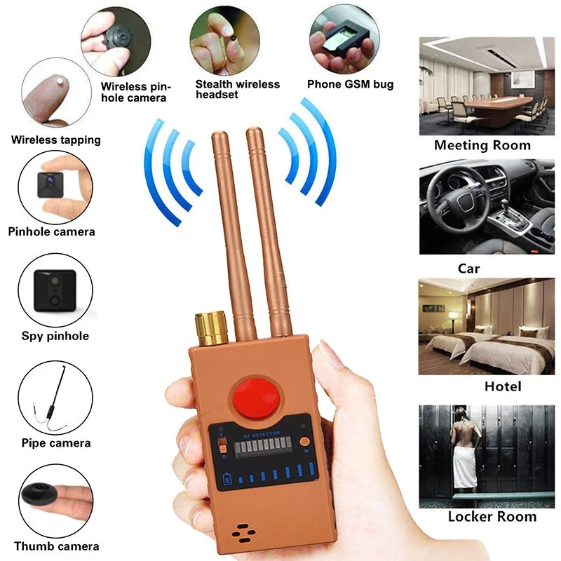 Wifi Pinhole Mini Camera Detector Dual Antenna G529 RF Signal Secret GPS Audio GSM Mobile Micro Cam Anti Candid Spy Bug Finder