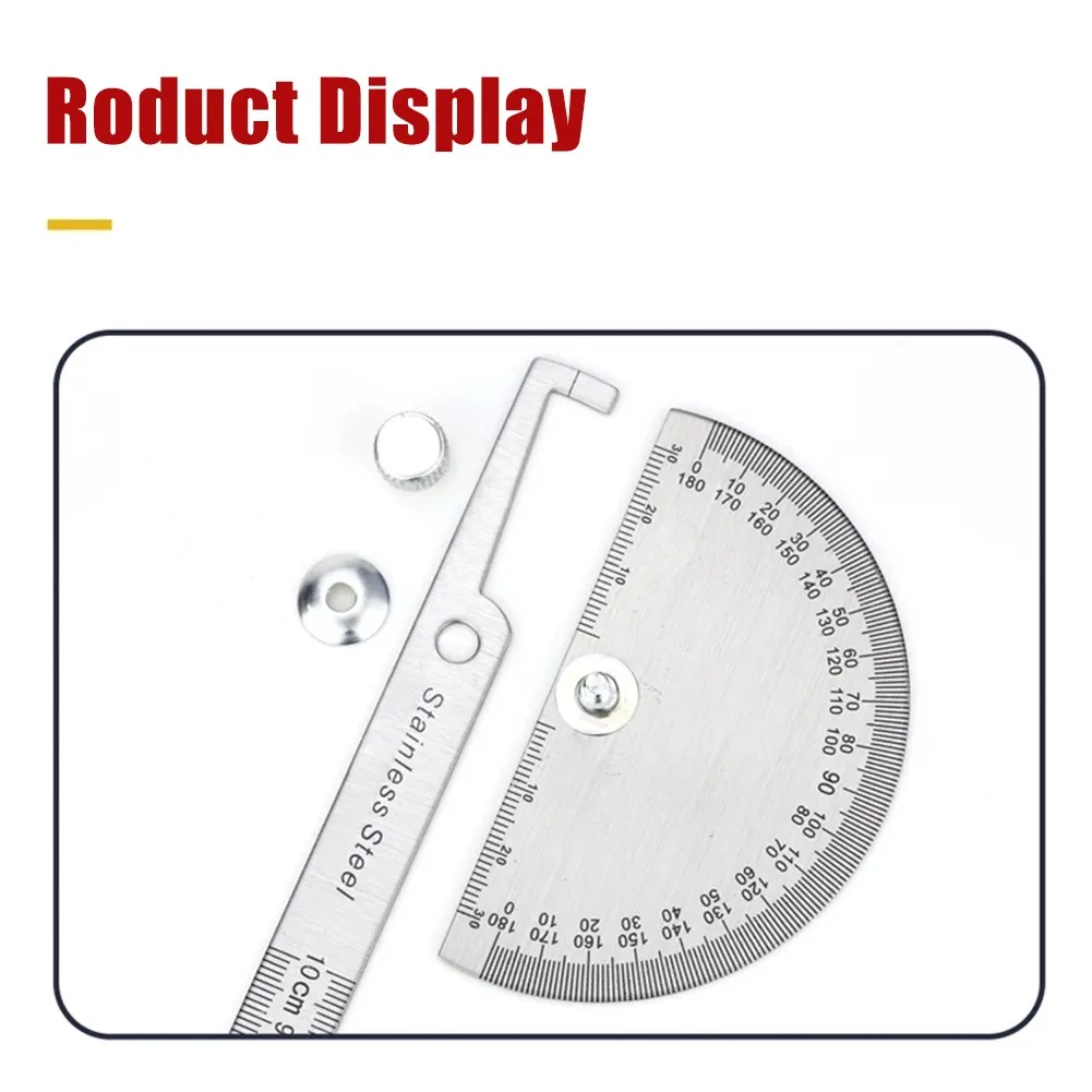 

SAE Protractor 0-180° Rotary Angle Finder Stainless Steel Machinist Ruler Stainless Steel Protractor