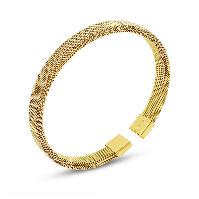 

Popular Accessories Stainless Steel Punk Style Design Open Bracelet Jewelry Gold Plated Female Fashion Retro Jewellery 2021 New