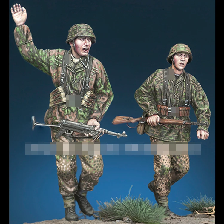 

Модель 1/35, фигурка солдатика из смолы GK, солдатики в боевых условиях, две головы, военная тема Второй мировой войны, несобранный и Неокрашенн...