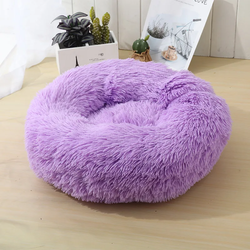 

Donut Dog Bed Warm Soft Plush Pet Mat Chats Pets For Dogs Accessories Beds and Houses Chiens Supplies Products Home Garden