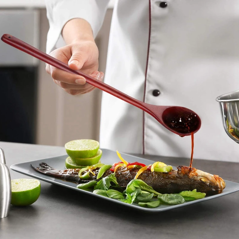 

Wood Mixing Spoon,Long Handle Wooden Spoons Wood Soup Spoons Cooking Spoon for Kitchen Stirring and Cooking 4Pcs