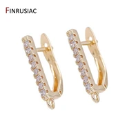 creative zircon earring hooks clasps for women earrings jewellery making 14k gold plated earwire earring hook findings