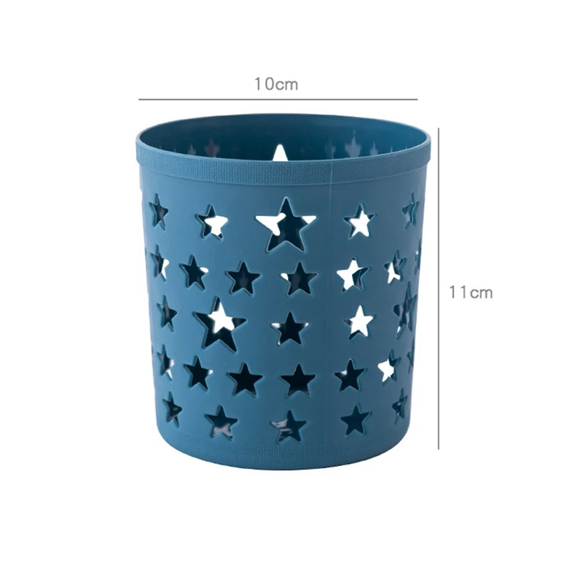 Creative Hollow Stars Pen Pencil Pot Holder Brush Storage Container Desk Organizer Plastic Stationery Pen Holder Office Supplies images - 6