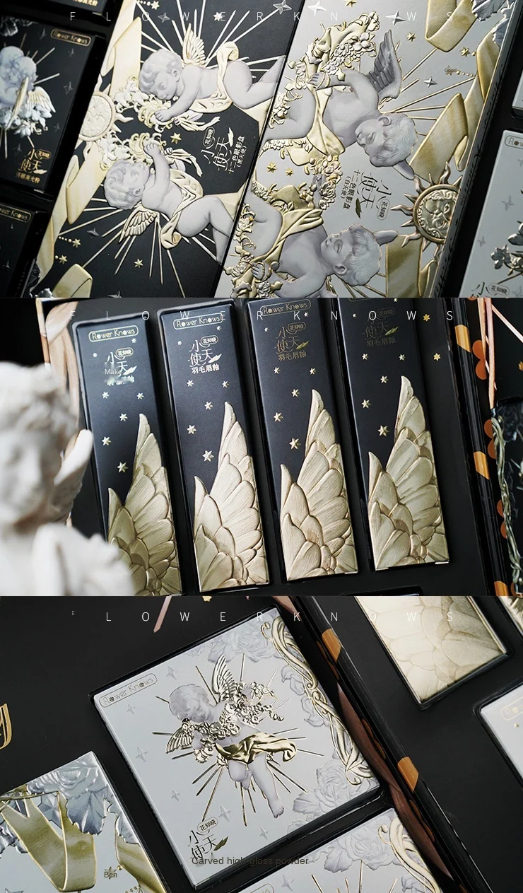 

Flower Know Angel Makeup Gift Box Lip Lacquer Highlight Eyeshadow Allin Set