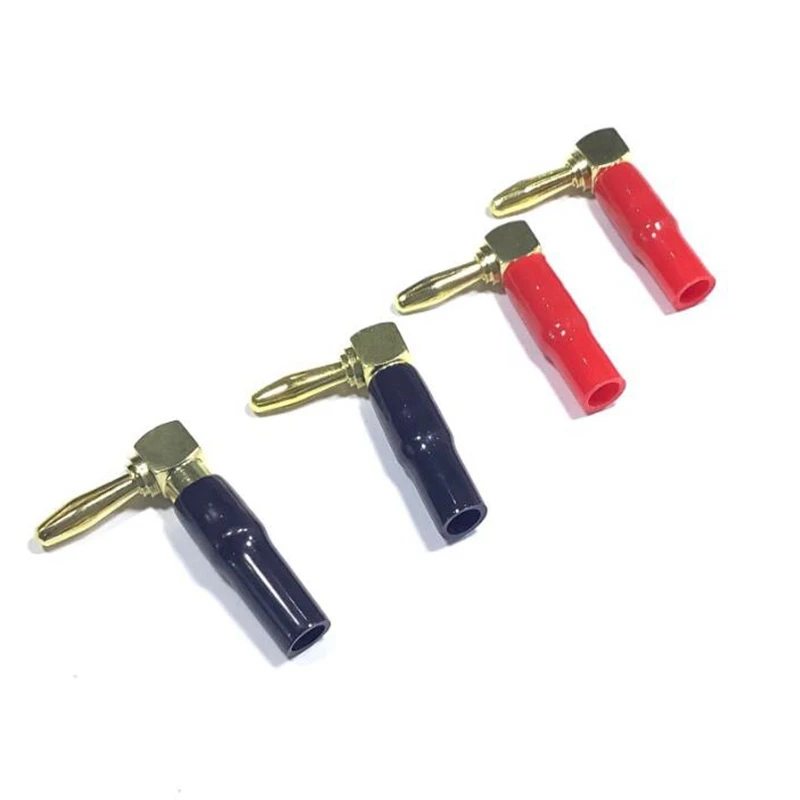 8 шт. 4 мм L разъем типа банан красный + черный 90 градусов усилитель колонка
