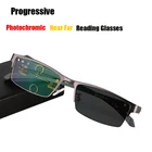 Фотохромные очки для чтения, многофокальные линзы Хамелеона, синий светильник, блокирующие очки для компьютера, очки для зрения 1,5