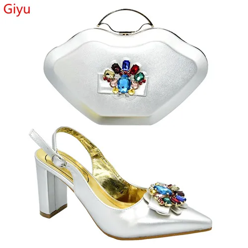 doershow Fashion lady beautiful Shoes And Bag Set To Match High Quality Italian With Matching Bags For Party! HMS1-6 | Обувь
